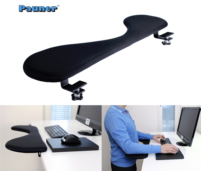 Accoudoir d’ordinateur pour bureau, support de repose-poignet ergonomique  réglable pour l’accoudoir de clavier Extender Support de tapis de souris